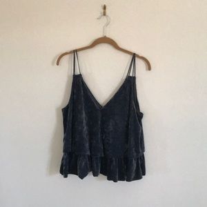 American eagle grey velvet tank top